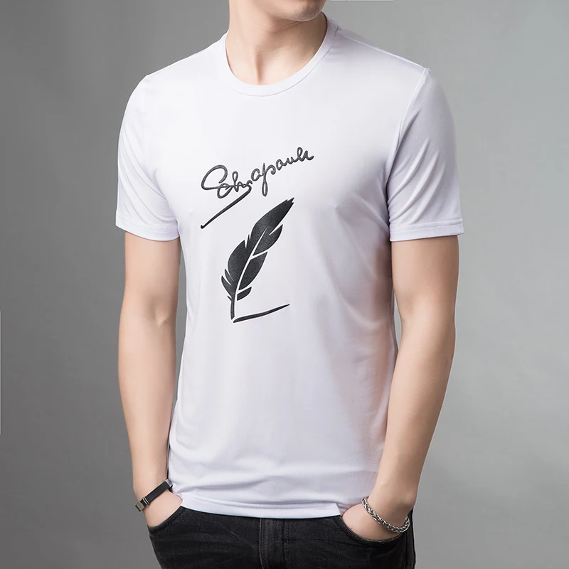 2025 New Fashion Brand T Shirts For Men Pattern O Neck Trends Streetwear Tops Summer Top Grade Short Sleeve T-Shirt Men Clothing 5