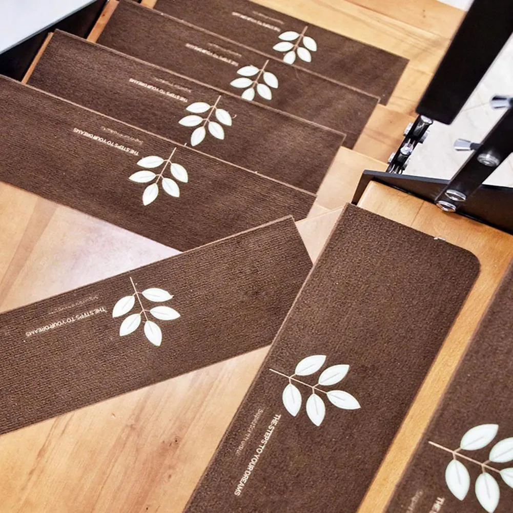 

Polyester Fiber Non-Slip Carpet Stair Treads Runners Luminous For Wooden Steps Adhesive Cuttable Home Decor Indoor Outdoor