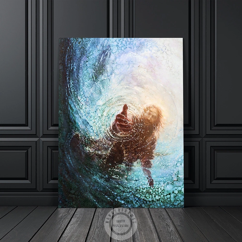 

The Hand of God Vintage Prints Canvas Painting Jesus Wall Art Abstract Pictures Christian Decor Room Home Decoration Best Gift