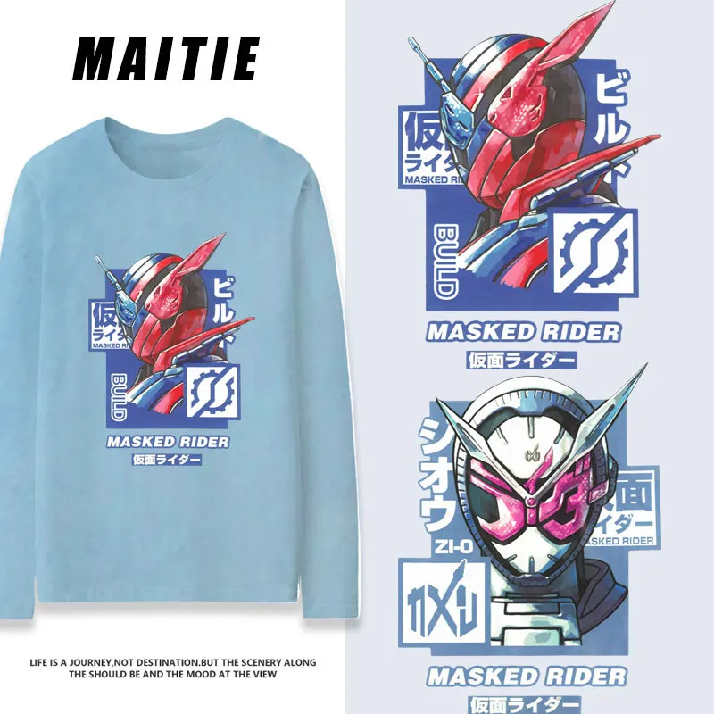 

AUTUMN KAMEN RIDER ANIME CO-BRANDED T-SHIRT MALE LONG SLEEVE KING POLE FOX CREATE RIDE AROUND TWO YUAN CLOTHES BOY