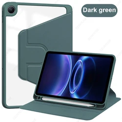 Premium Leather Foldable Stand Case with Auto Sleep/Wake & Pencil Holder (Dark Green)