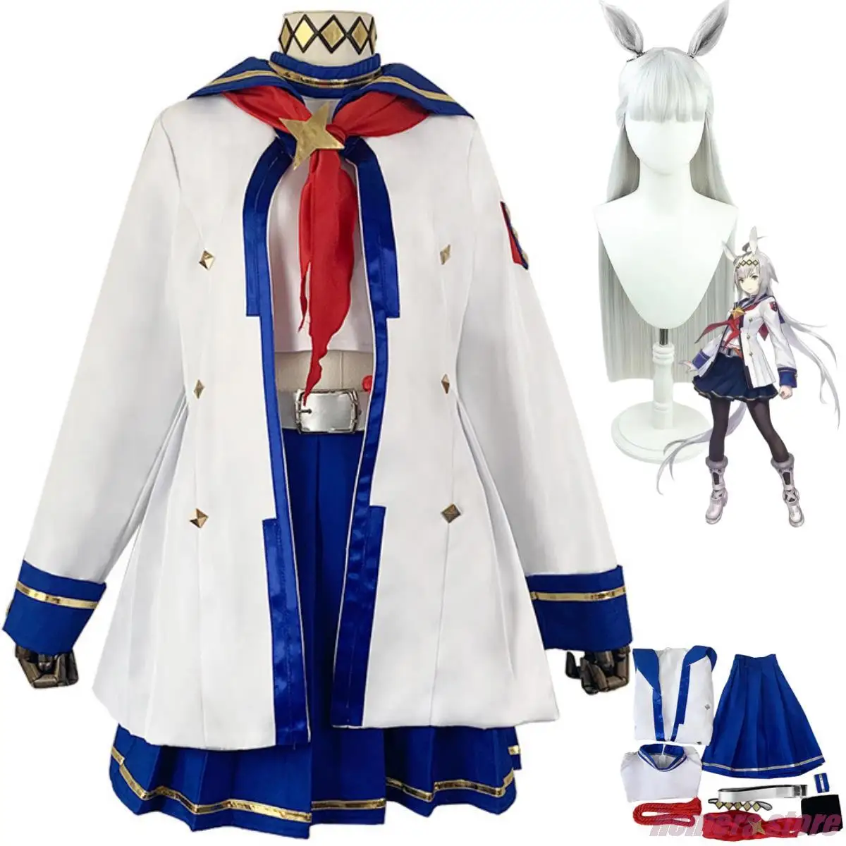 

Anime Game Umamusume: Pretty Derby Oguri Cap Cosplay Costume Wig Combat Uniform Coat Woman Kawaii Carnival Christmas Suit