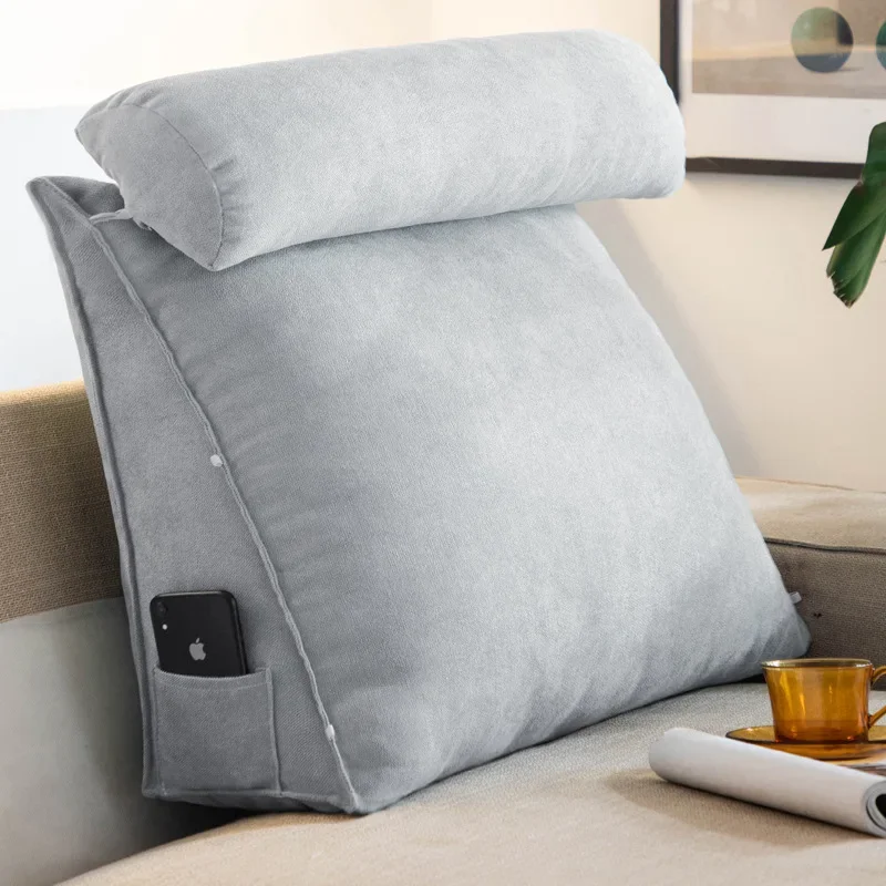 Reading Pillow for Bed Adult Back Pillow for Sitting in Bed Triangle Reading Pillow for Bed, Soft Back Rest, Support Wedge 2
