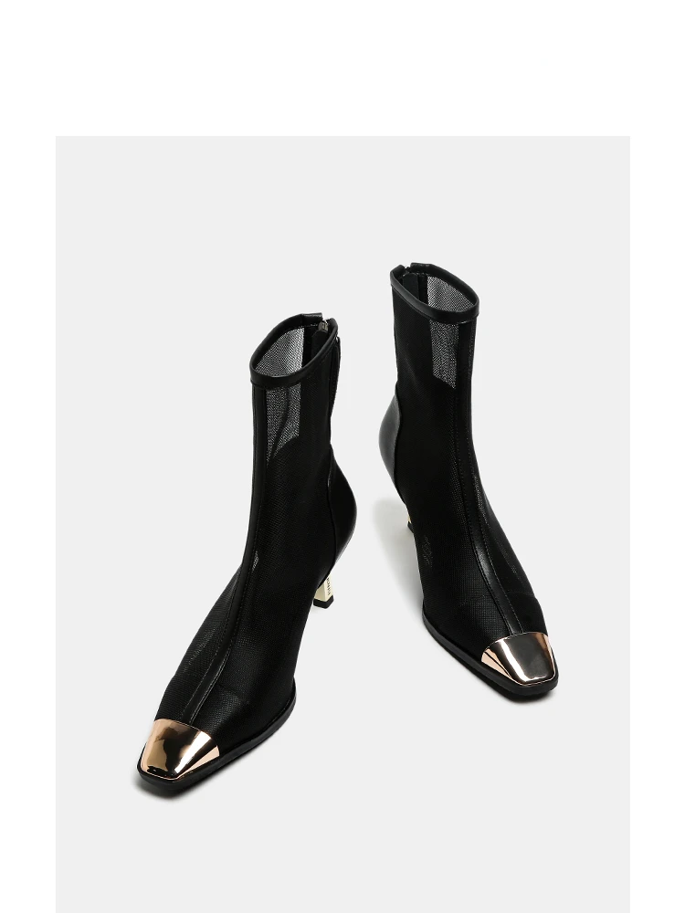 

Summer New Women's Sandals Leather Hollow High Heel Sandals