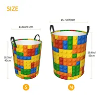 Building Blocks Construction Brick Foldable Laundry Baskets Dirty Clothes Home Organizer Large Waterproof Bucket For Home Kids 2