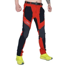  Men`s waterproof breathable high elastic thin hiking trekking pants mens spring summer quick dry slim climbing camping trousers 