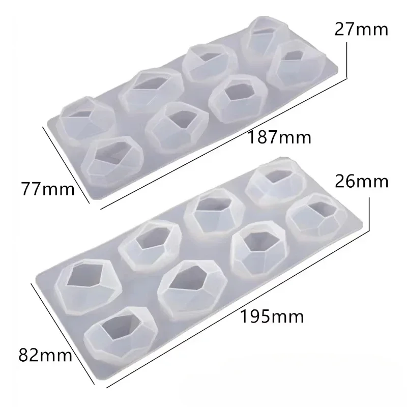 1 Pcs Shiny Crystal Mold Handmade Diy Epoxy Mold Makeable Multiple Ice Cube Silicone Mould Pendant Diamond Decoration Molds