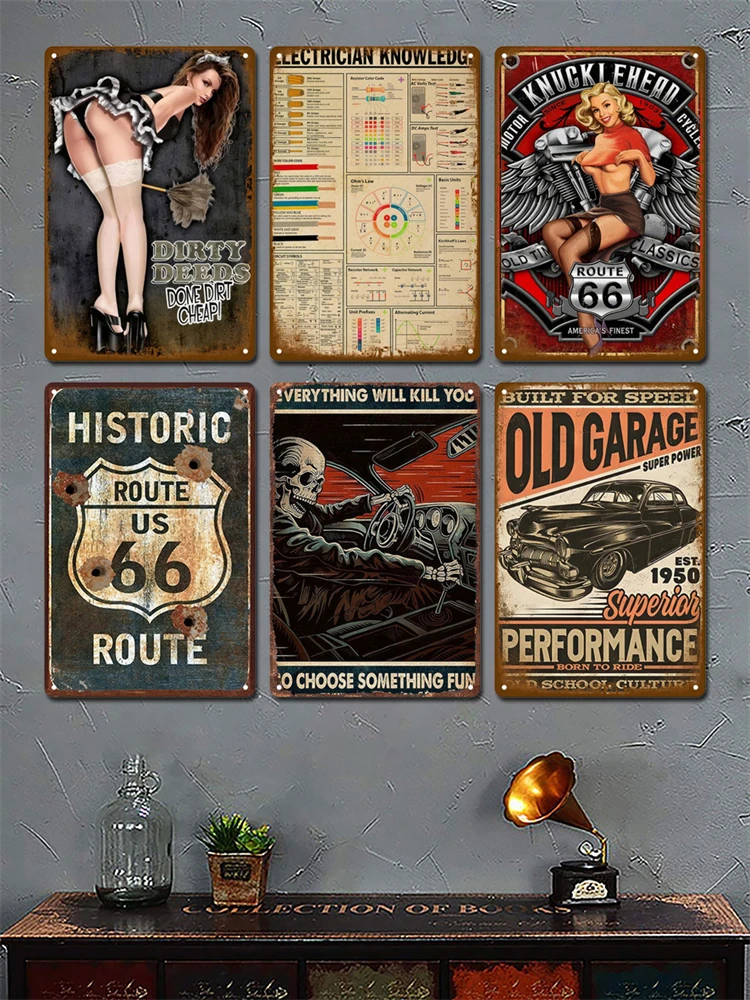Retro Motor Öl Gas Reifen Racing Zinn Zeichen Poster Eisen Platten Metall Zeichen Garage Bar Pub Club Mann Höhle Wohnkultur Wand Dekor Kunst – Detail 3