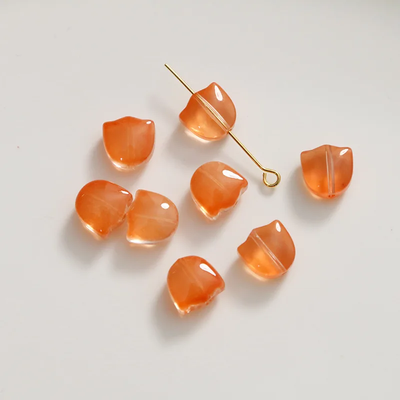 30pcs Multicolor Tulip Flower Glass Beads