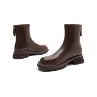 2025 Winter Hot-Selling British Soft Leather Short Boots - Street-Chic Cotton Shoes, Comfy Durable Warm Ankle Boots for Women - Image 4