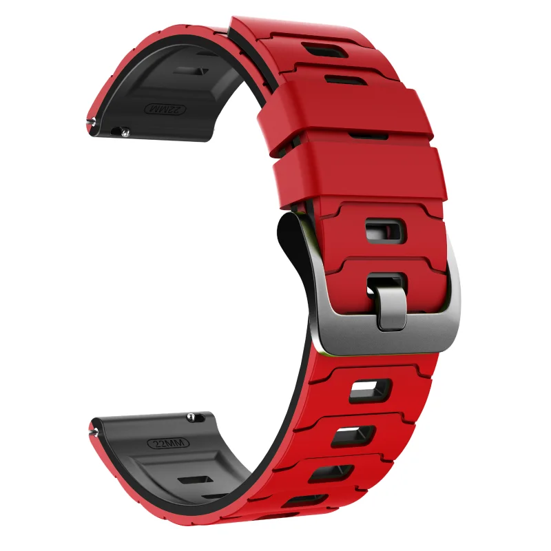 Versatile 22mm Sports Strap Replacement - Durable Rubber Bracelet