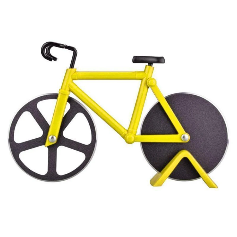

Bicycle Pizza Cutter Wheel Non-stick Dual Cutting Wheels Stainless Steel Bike Pizza Slicer for Pizza