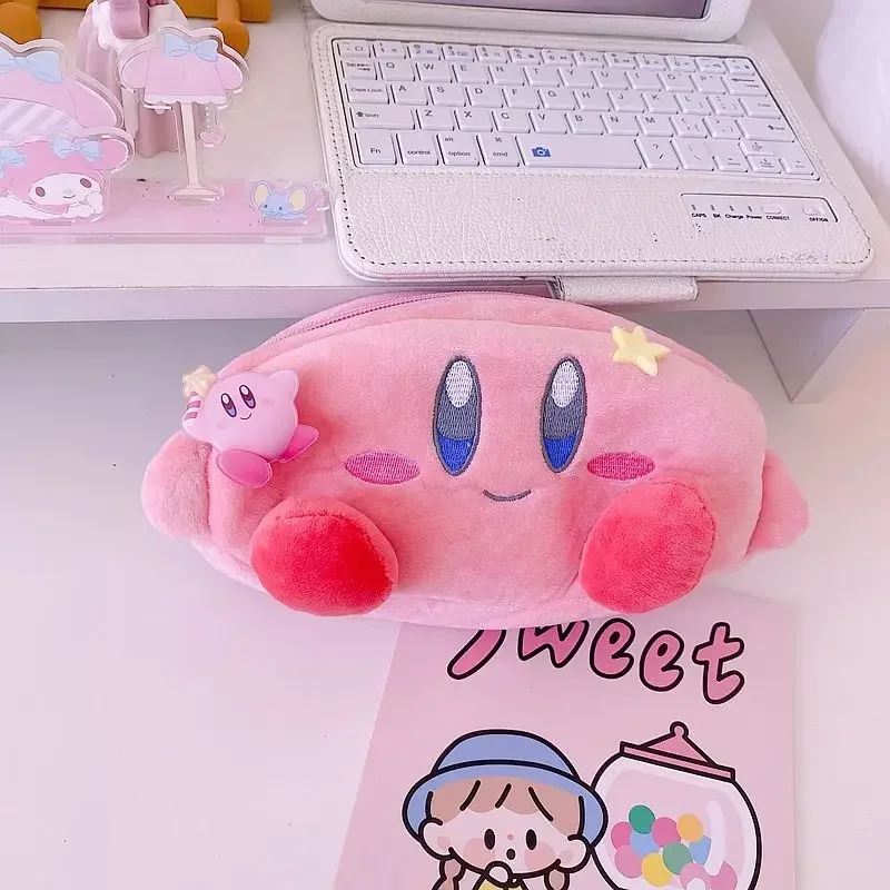 Sanrioed Kawaii Cinnamoroll 마이 멜로디 쿠로미 플러시 대용량 문구 학생 연필 케이스 애니메이션 화장품 보관 가방