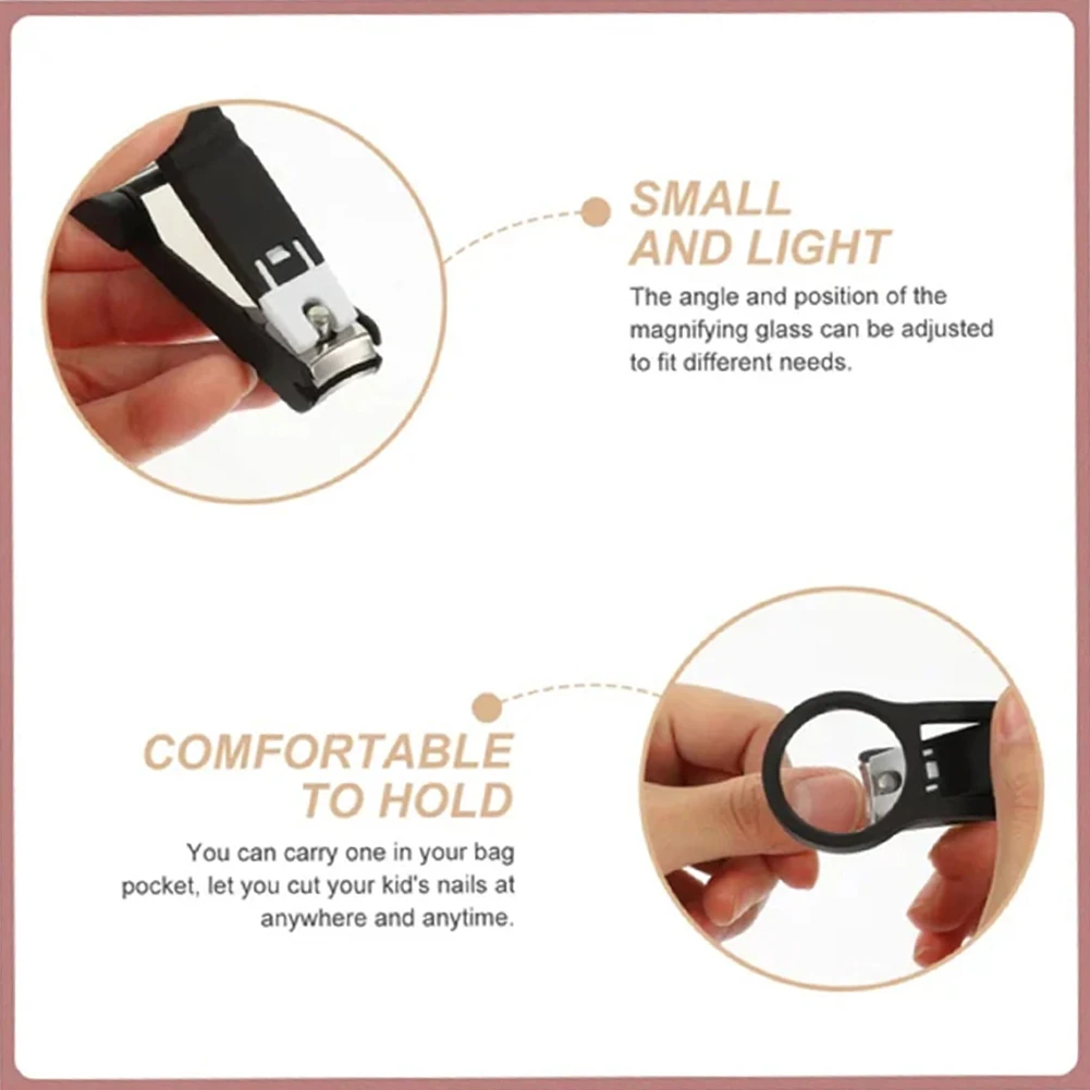 Nail Clipper With Magnifying Glass Stainless Steel Elderly Nail Clippers Anti-Splash Precise Cutting Trimming Tool For Home
