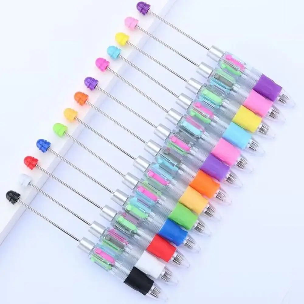 Marking DIY 4 Color Beaded Pen Creative Signing Writing DIY Rollerball Pen 0.7 mm Retractable DIY Beadable Pens Stationery 12pcs color gel pens set neutral pen marker for writing marking drawing painting coloring books diy gift cards photo album art project for office school students adults glitter pen