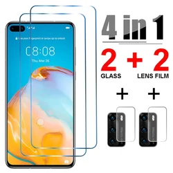 4 - in - 1 Tempered Glass Screen Protector - 2 Glass 2 Lens Film (Huawei Mate 20 Lite)
