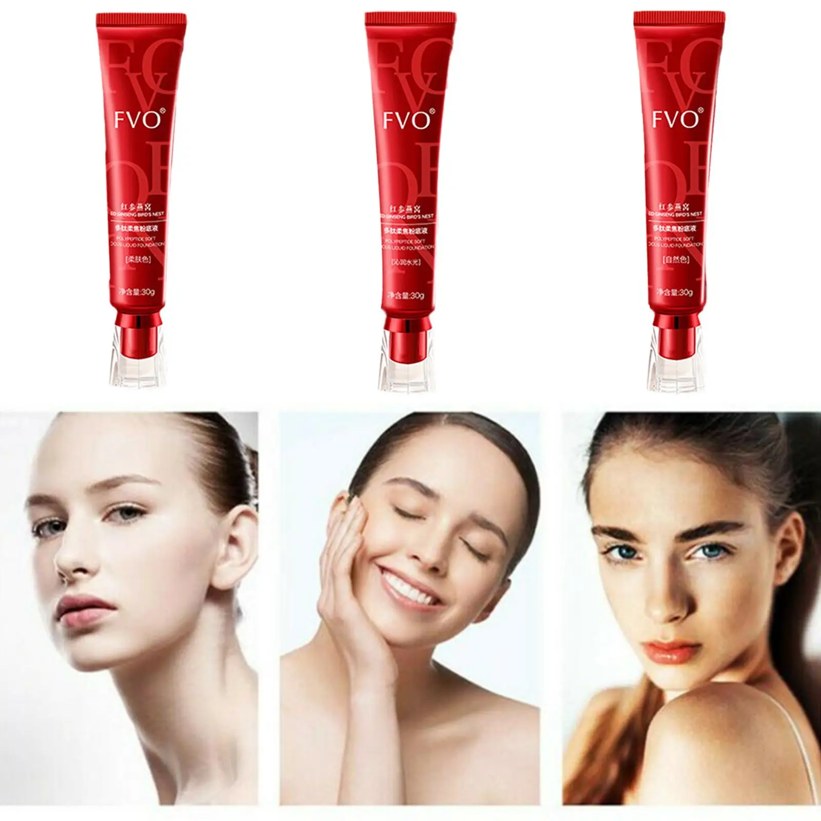 Liquid foundation FV Red Diamond Plant Extract Skin Nourishing Liquid Moisturizing Easy Concealer Control Long-lasting Oil Not Foundation Rem