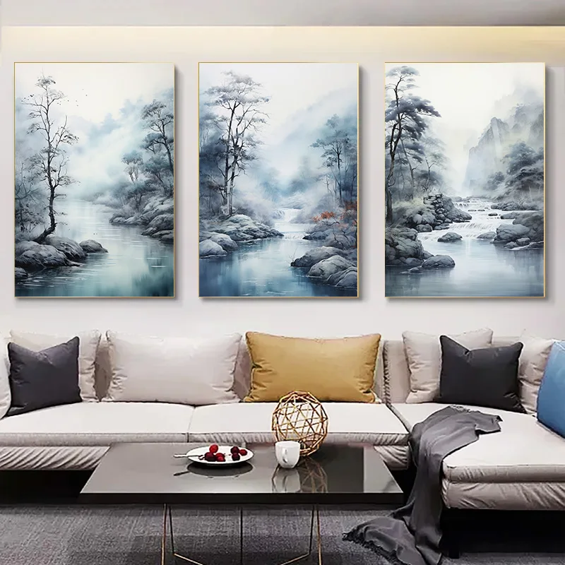 

1pcs Decoration Pictures Room Wall Art Canvas Painting Decorative Paintings the Reflection of Trees and the Artistic Conception