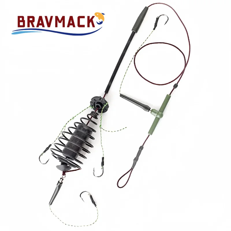 Cage amorçoir feeder pêche à la carpe hameçon acier carbone 30 à 80 grammes pour leurre artificiel