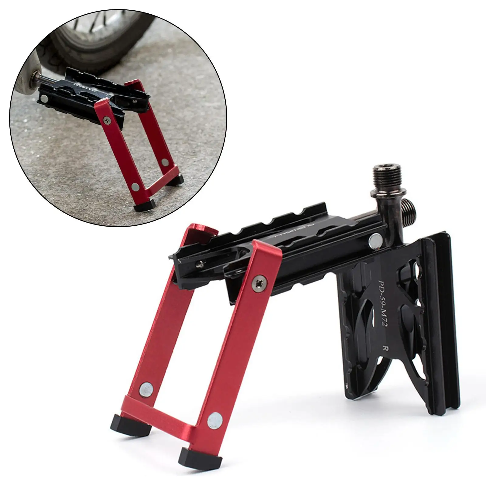 Folding Bicycles Pedals with Stand Kickstand Cycling Accessories Pedal Support Easy Installation Road Bike Pedals for Adults