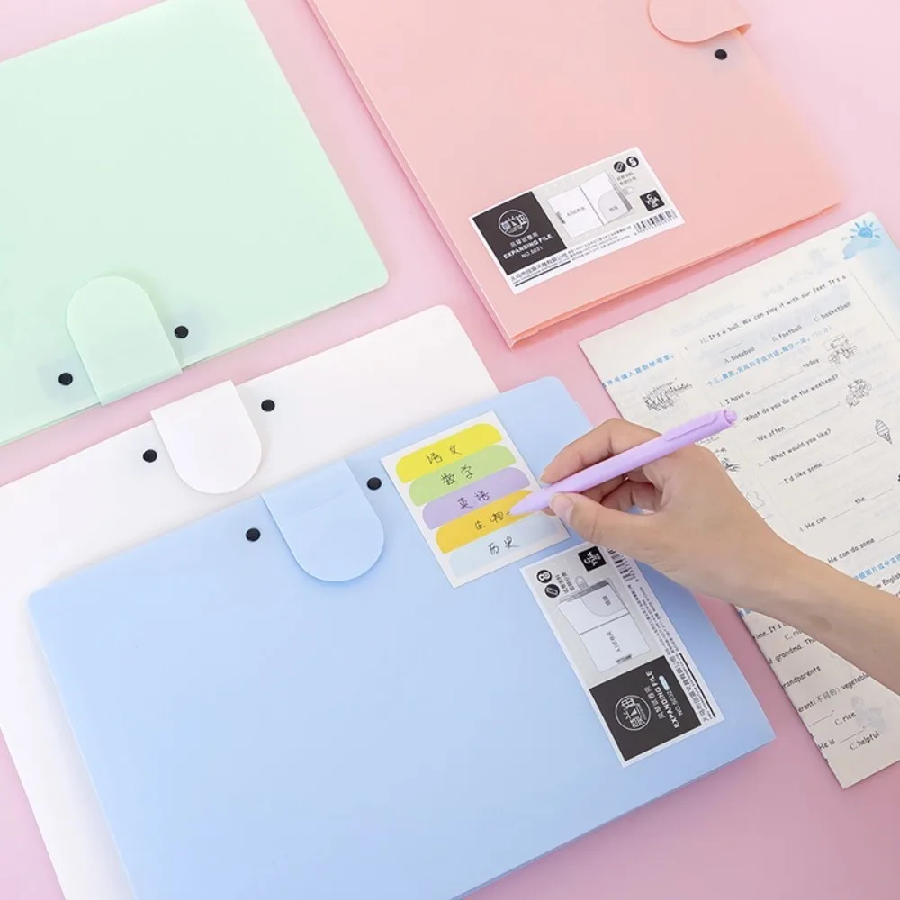 New Simple A4 File Folder Waterproof Multifunctional Document Bag Dirtyproof Test Paper Storage Booklet Office Student Supplies