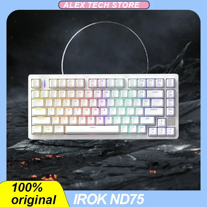 Irok Nd75 기계식 키보드, 핫 스왑 마그네틱 스위치 드라이버, 맞춤형 유선 게이밍 키보드, PC 액세서리, 8000hz Rgb 81 키