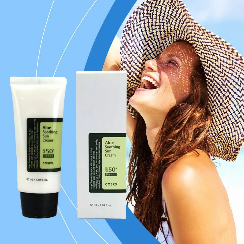 50ML Aloe Soothing Sun Cream SPF50 PA+++ Professional Natural Primer Makeup Gel Base Primer Eyeshadow Skin Care