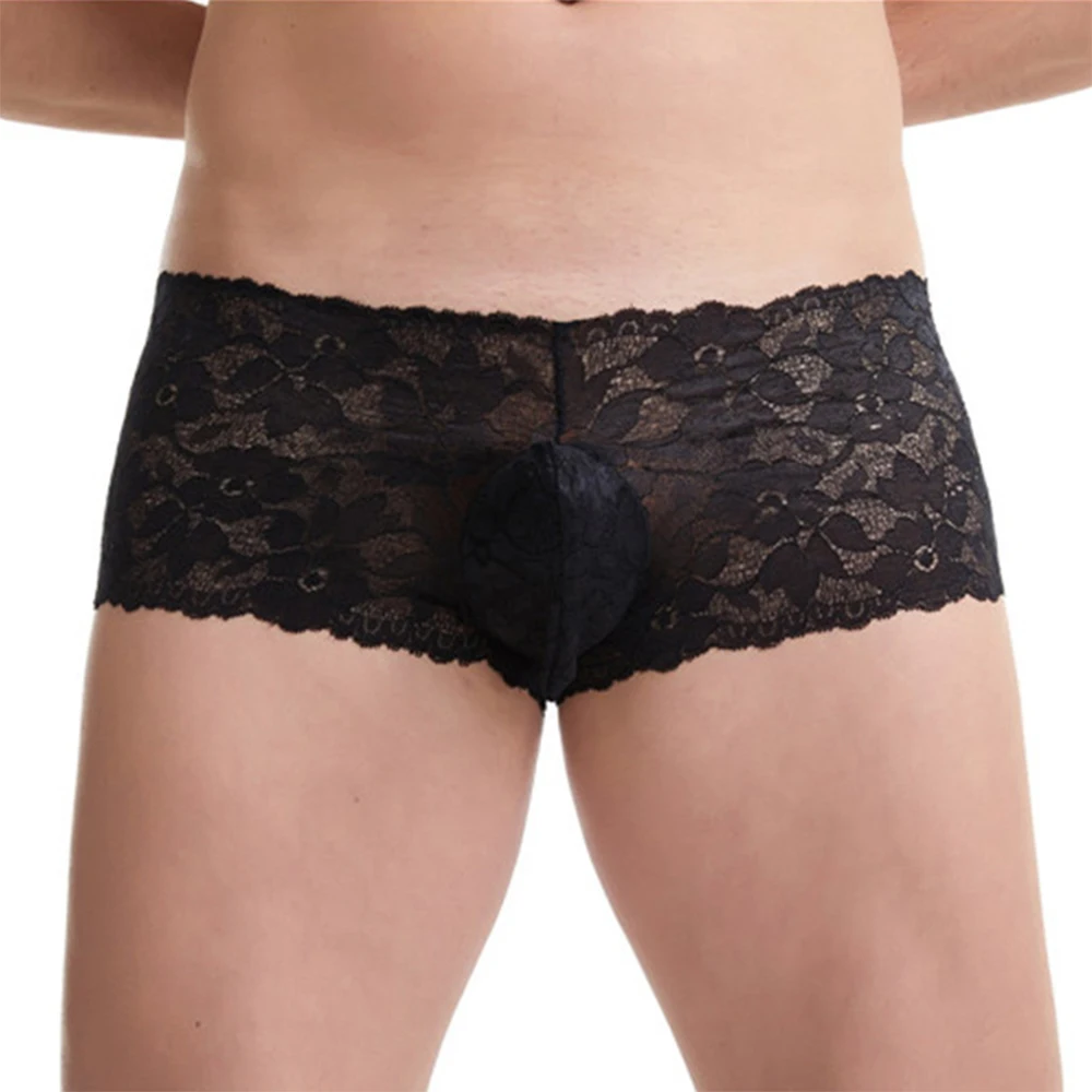 

Men Sleep Bottoms See Through Boxer Briefs Shorts Transparent Underwear Panties Mesh Bulge Pouch Lingerie Cuecas Masculinas