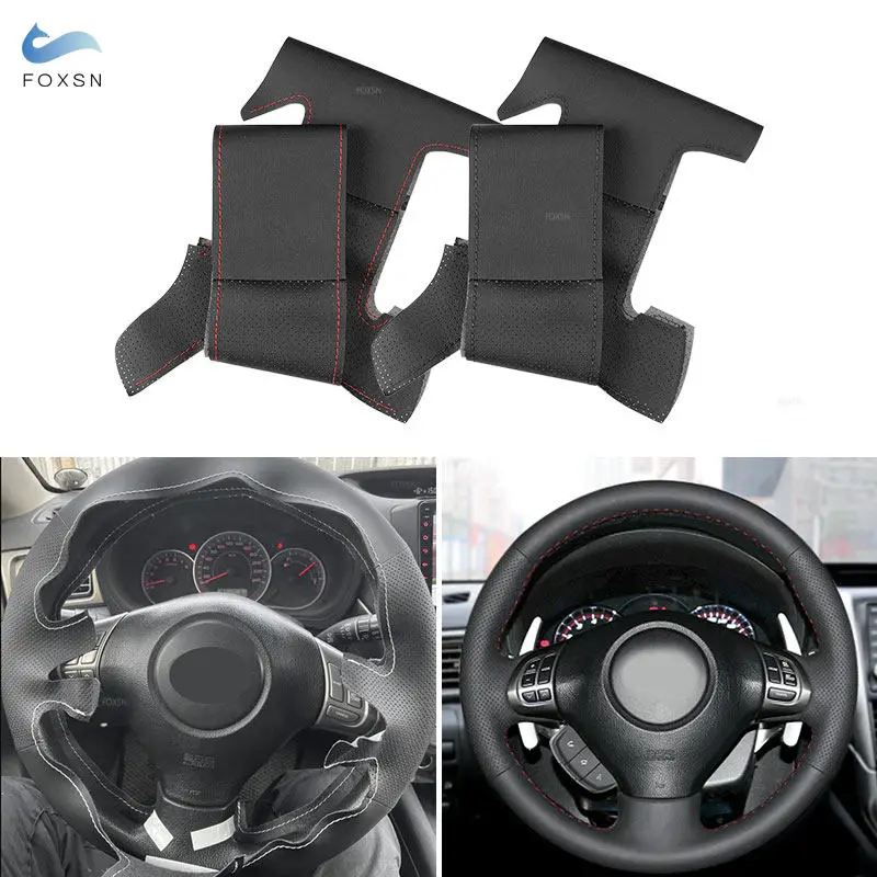 

Hand Braid Car Steering Wheel Cover Leather Trim For Subaru Forester 2008 2009 2010 2011 2012 Impreza Legacy 2008-2010 Exiga 2