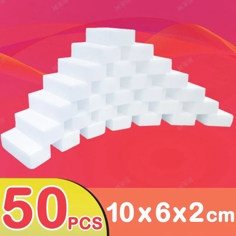 

50pcs/Lot Magic Sponge Eraser White Melamine Sponge for Dishwashing Kitchen Bathroom Office Cleaner Cleaning Tools 100*60*20mm