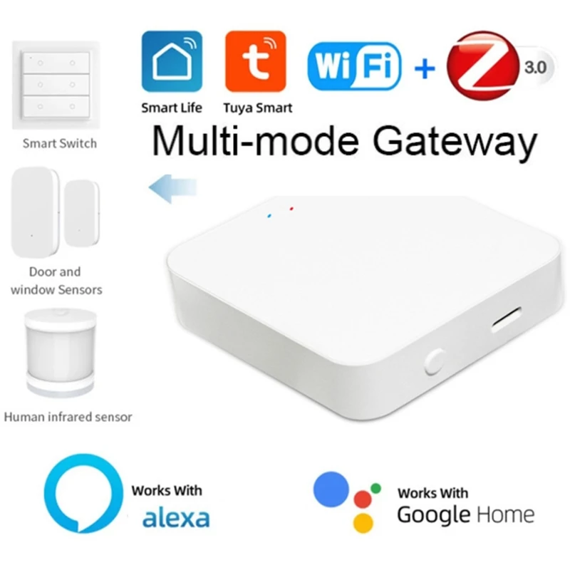 1 Pezzo Tuya Zigbee Smart Gateway Hub Wifi Bluetooth Mesh Zigbee Gateway Sensor Smart Life Control Work
