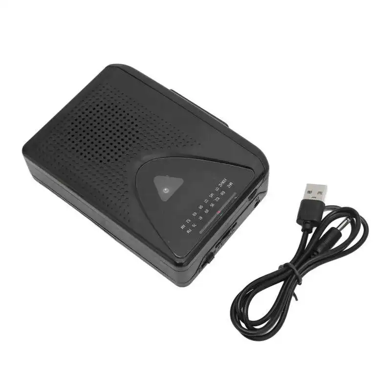 Portable AM FM Radio Tape Player Turntable Cassette Player Built-in Speaker with 3.5mm Headphone Jack for Outdoor Indoor