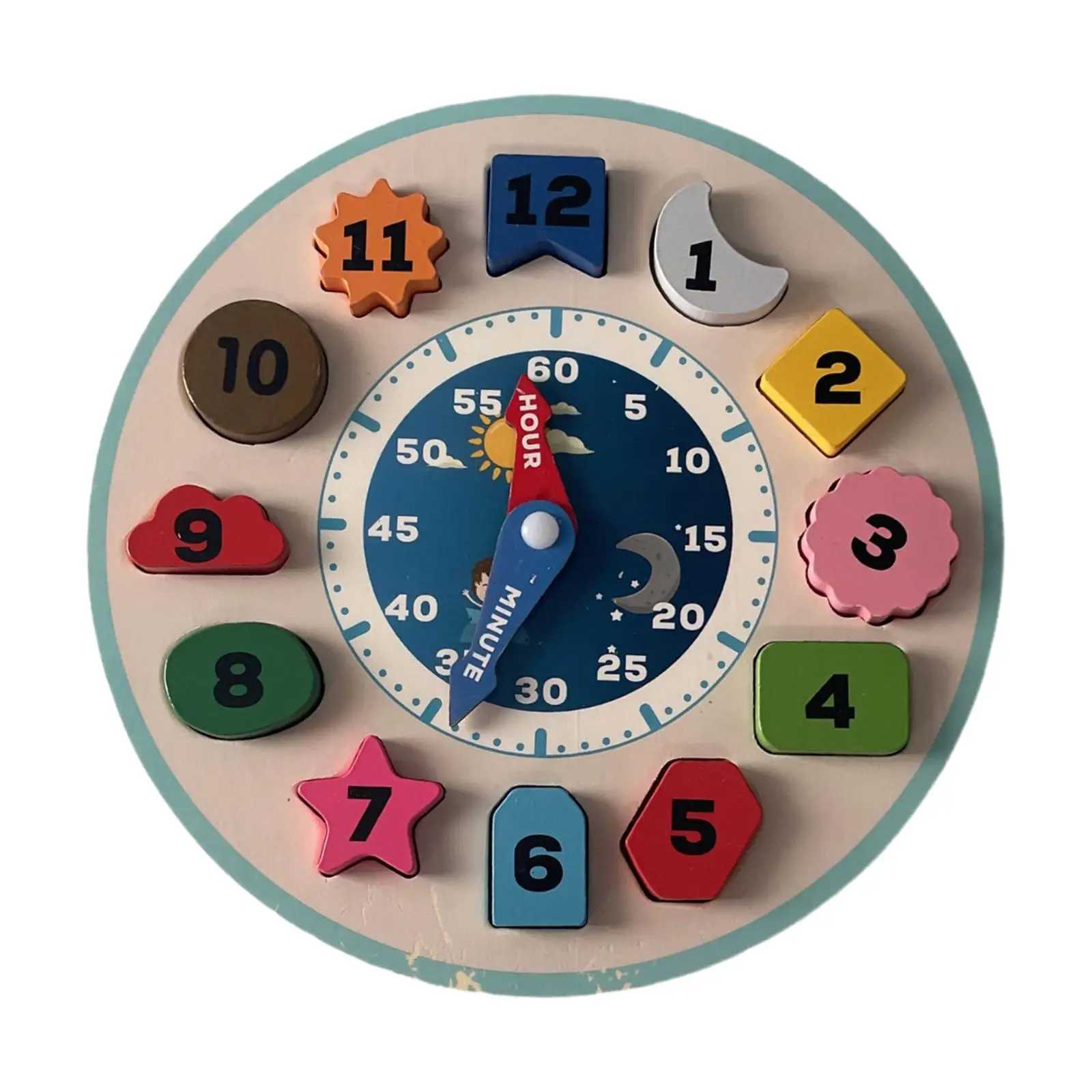 

Shape Color Sorting Clock Teaching Clocks Preschool Activity Puzzle Toys Geometry Learn Clock for 2 3 4 Year Old Kids Baby