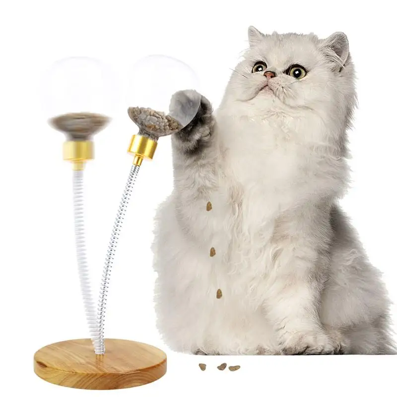 

Cat Swing Feeder Toy 360 Degrees Self-Playing Interactive Toy With Stable Base Cat Leaking Food Toys For Cats Kittens