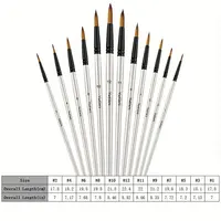 Acrylic Paint Brushes Set, 12pcs Professional Artist Paintbrushes for Acrylic Watercolor Oil Painting, Face Body Nail Art, Craft 2