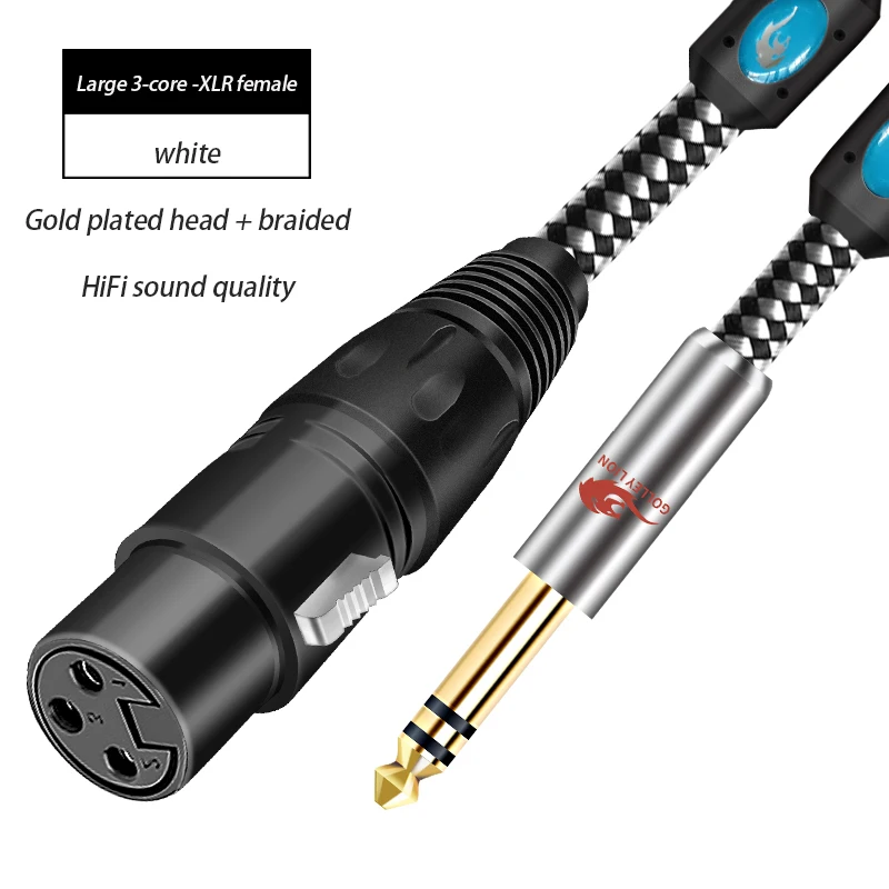 1/4'' TRS Stereo 6,35 mm Klinke auf 3-polige XLR-Buchse, abgeschirmtes Audiokabel für Mixer, Konsole, Verstärker, Lautsprecher, Studio, symmetrische Kabel – Detail 16