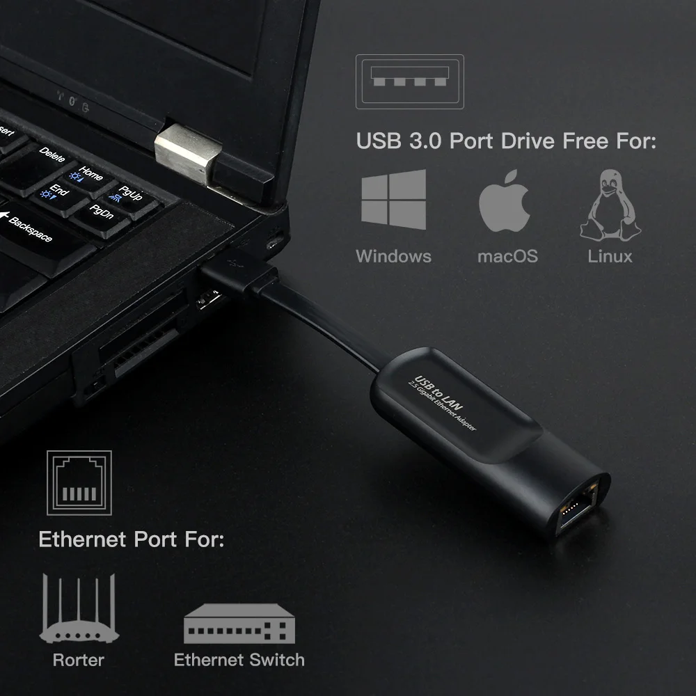 Adattatore USB 3.0 A RJ45 Gigabit Ethernet - Scheda Di Rete Per PC