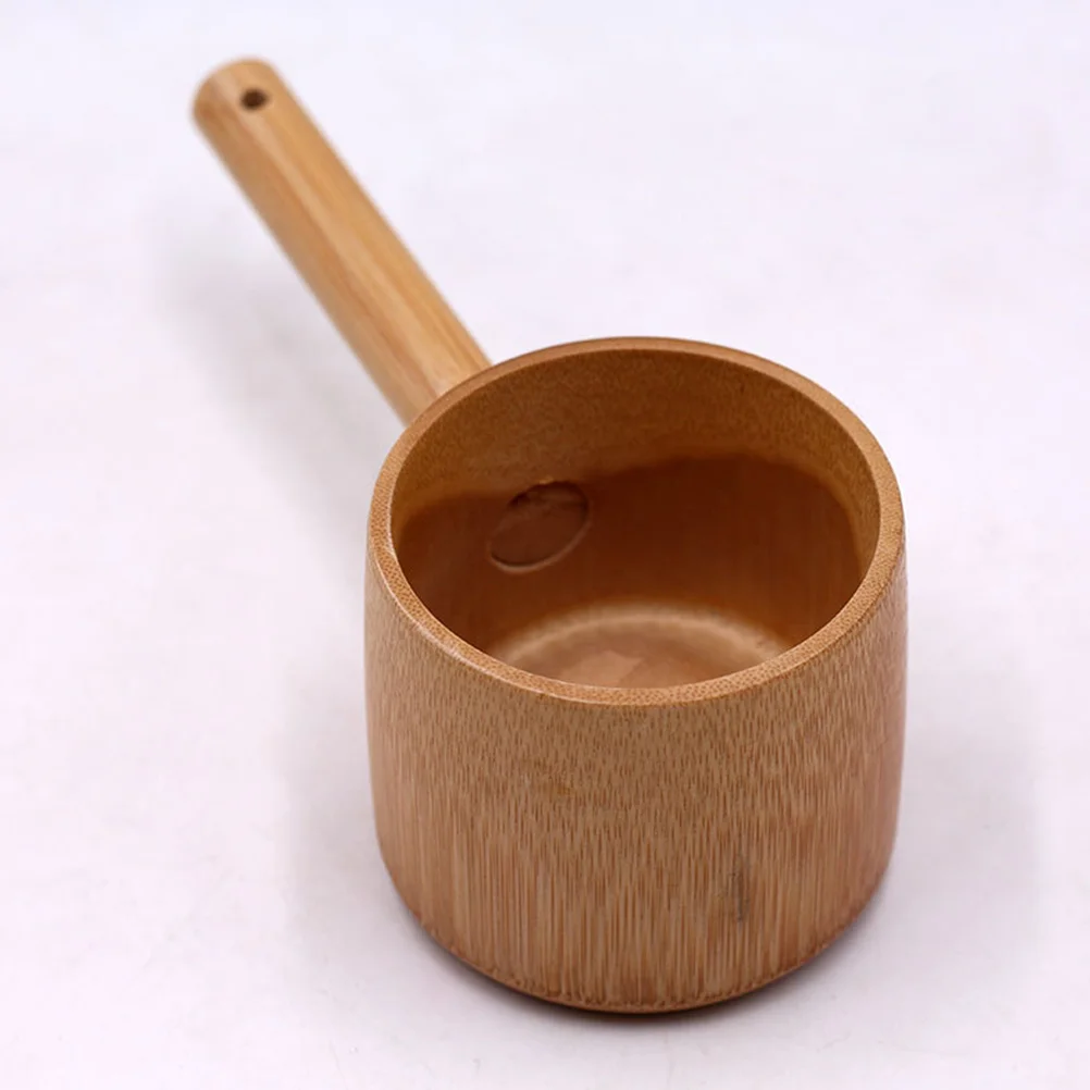 Wooden Scoop Ladle Spoon Bamboo Tea Ladle Bath Dipper Water Scoop Shampoo Cup Bath Spoon Home wooden scoop spoon