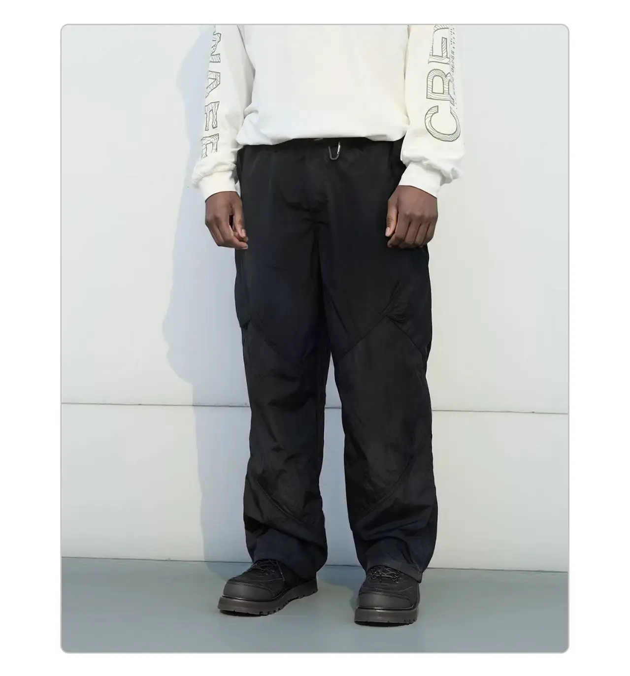 Whyworks 25aw Metallic wax-dye cargo pants 3d cut multipocket elastic waist techwear aesthetic -