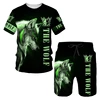 The Wolf Print Set Suit Hip Hop Harajuku 3D Sports 2 Piece Oversized Sweatshirt  O-neck Tshirt Beach Shorts Outfits man clothes 6