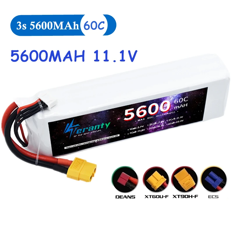 

Аккумулятор 3S 11,1 В Lipo 5600 мАч 60C MAX 80C с XT60 Deans T для FPV автомобиля, грузовика, танка, дрона, самолета, гоночного хобби XT90 EC5