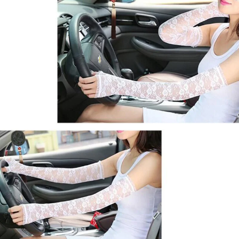 Half Finger Fingerless Sunscreen Lace Gloves Long Arm Cover Dress Up Performance Clothing Accessories Dark Cosplay Sexy Gloves
