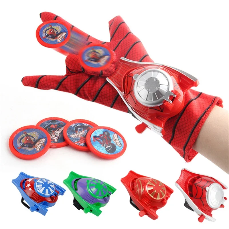 The Avengers Toys Superhero Ironman Spider man Captain America Hulk Glove Emitter Cosplay Figure Toys For Children action figure cartoon toys