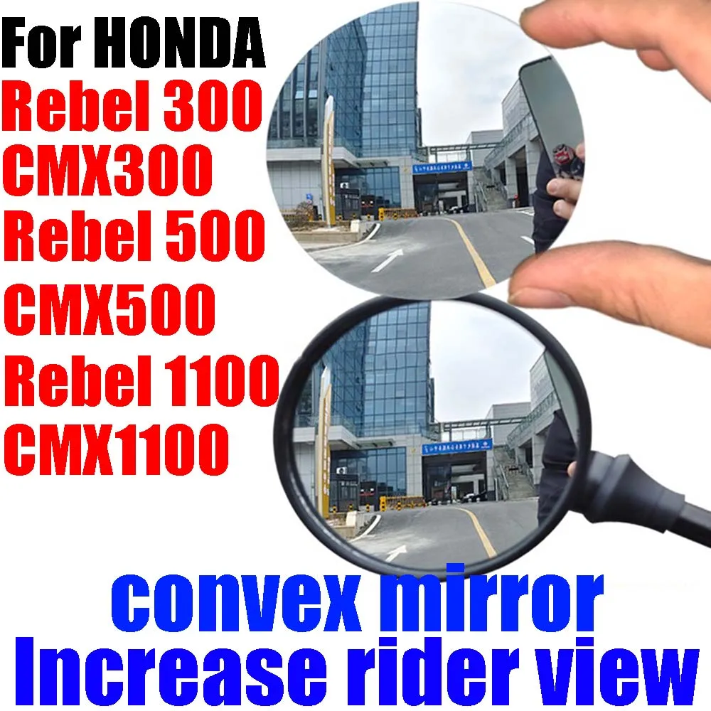 

For HONDA Rebel CMX 300 500 1100 CMX500 CMX1100 Accessories Convex Mirror Increase Rearview Mirrors Side Mirror View Vision Lens