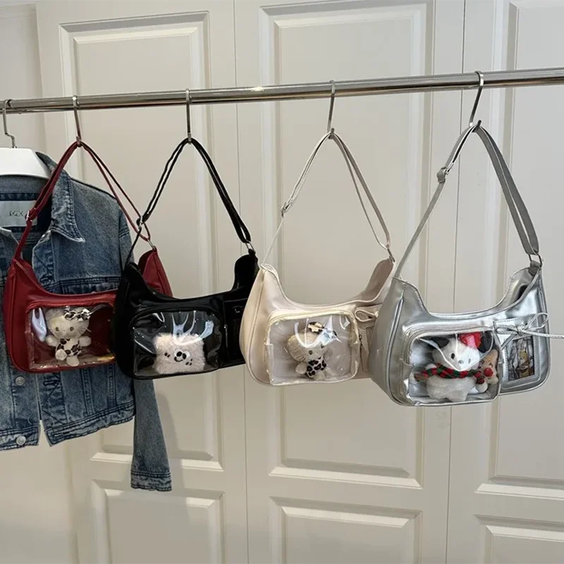 Y2k Harajuku Shoulder Bag Women Korean Transparent Ita Bag School Crossbody Bag Female Japanese Designer Preppy Handbag Purse 3