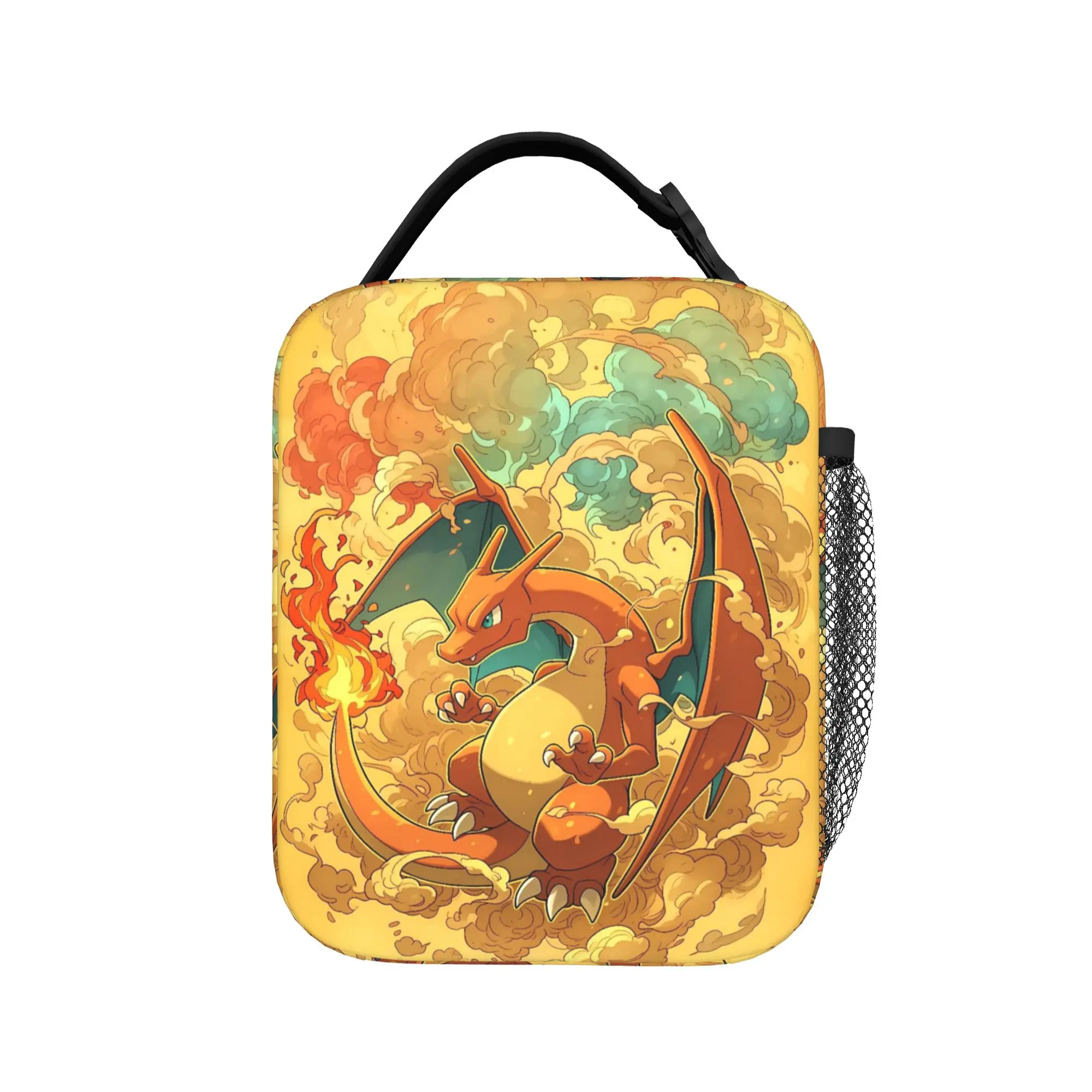 Swirl Fire Manga Lunch Bag - Stylish Portable Oxford Cooler Bag
