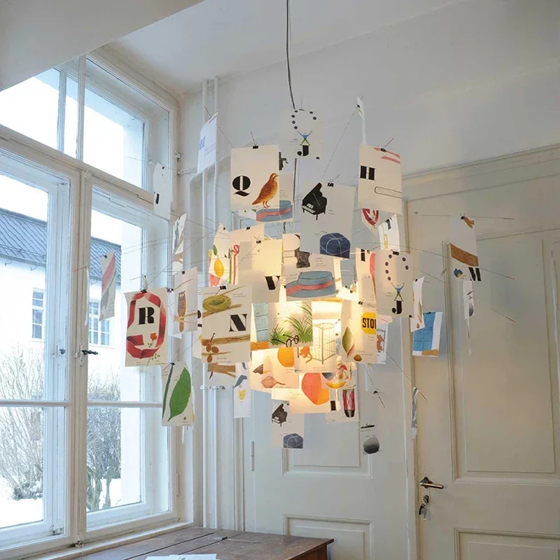 

Романтическая художественная люстра, креативный подвесной светильник в виде альбом «сделай сам» для украшения дома, столовой, гостиной, спальни