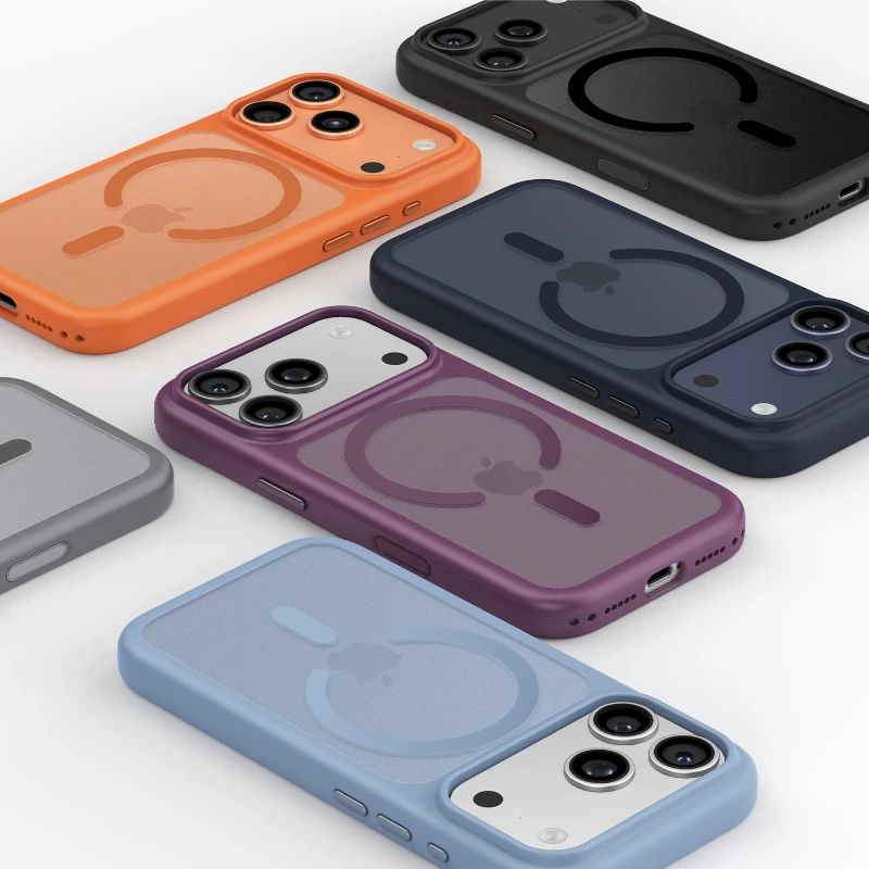 Magnetic Matte Transparent Camera Protection Case with Metal Independent Button