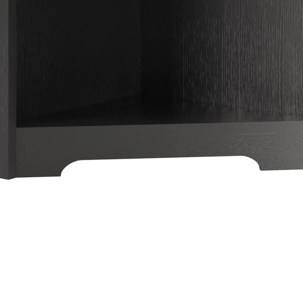 FCH 4层L型转角 展示架 刨花板 40*40*165cm 黑色 带LED灯加排插-24