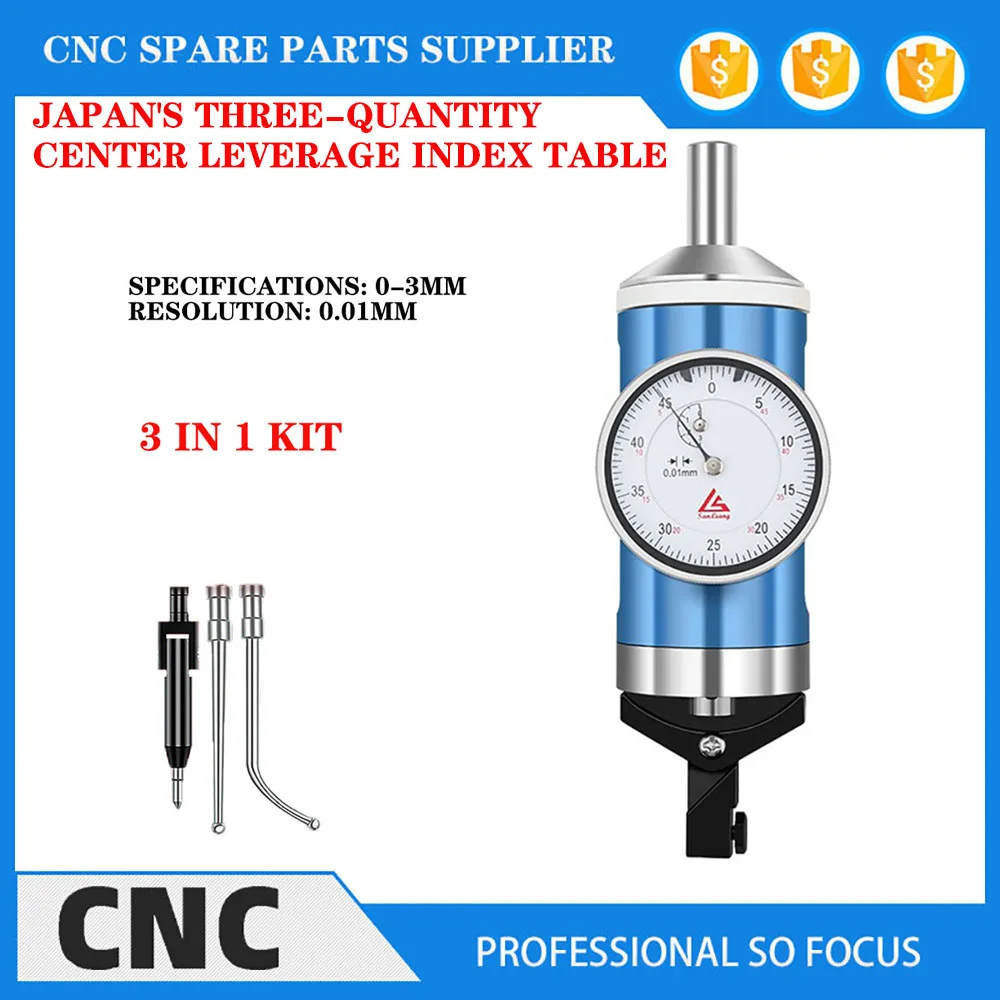 

Three-quantity centering lever indicator table center mechanical pointer table centering table dial indicator accuracy 0-3MM